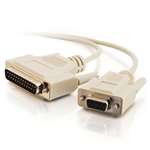 6' Db25M To Db9F Null Modem Cable Beige