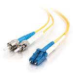 1M Lc/St 9/125 Duplex Single Mode Fiber Patch Cable  Yellow