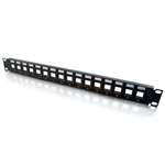 16-Port Blank Keystone Patch Panel Black