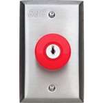 1-1/2 Mushroom Exit Switch W/ Key/ Red Button/Standard Fnsh