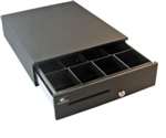 Series 4000 4X4 Cash Drawer (Stainless Steel Front, Multipro Iii 12V/24V Interface, 13 Inch X 17 Inch) - Color: Black